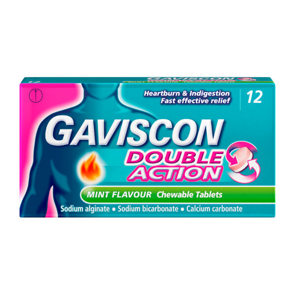 Gaviscon Double Action 12 Tablets Mint