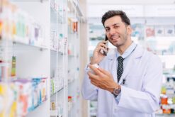 a pharmacist on the phone with a patient after they booked an online pharmacist consultation