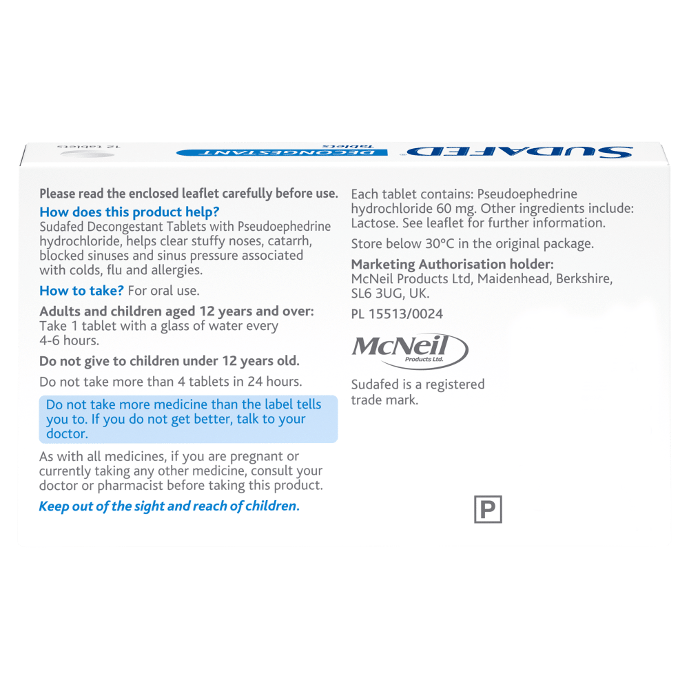 Sudafed Decongestant Tablets - Image 2