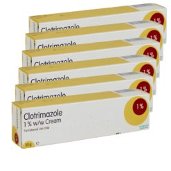 Clotrimazole 1% Cream 50g - 6 Pack