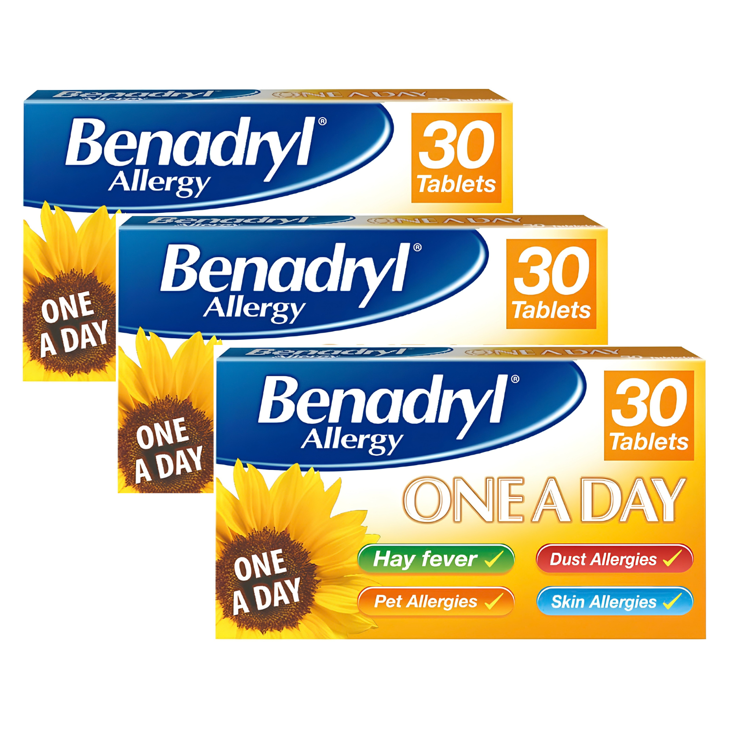 Benadryl Allergy One A Day Tablets - 3 Pack