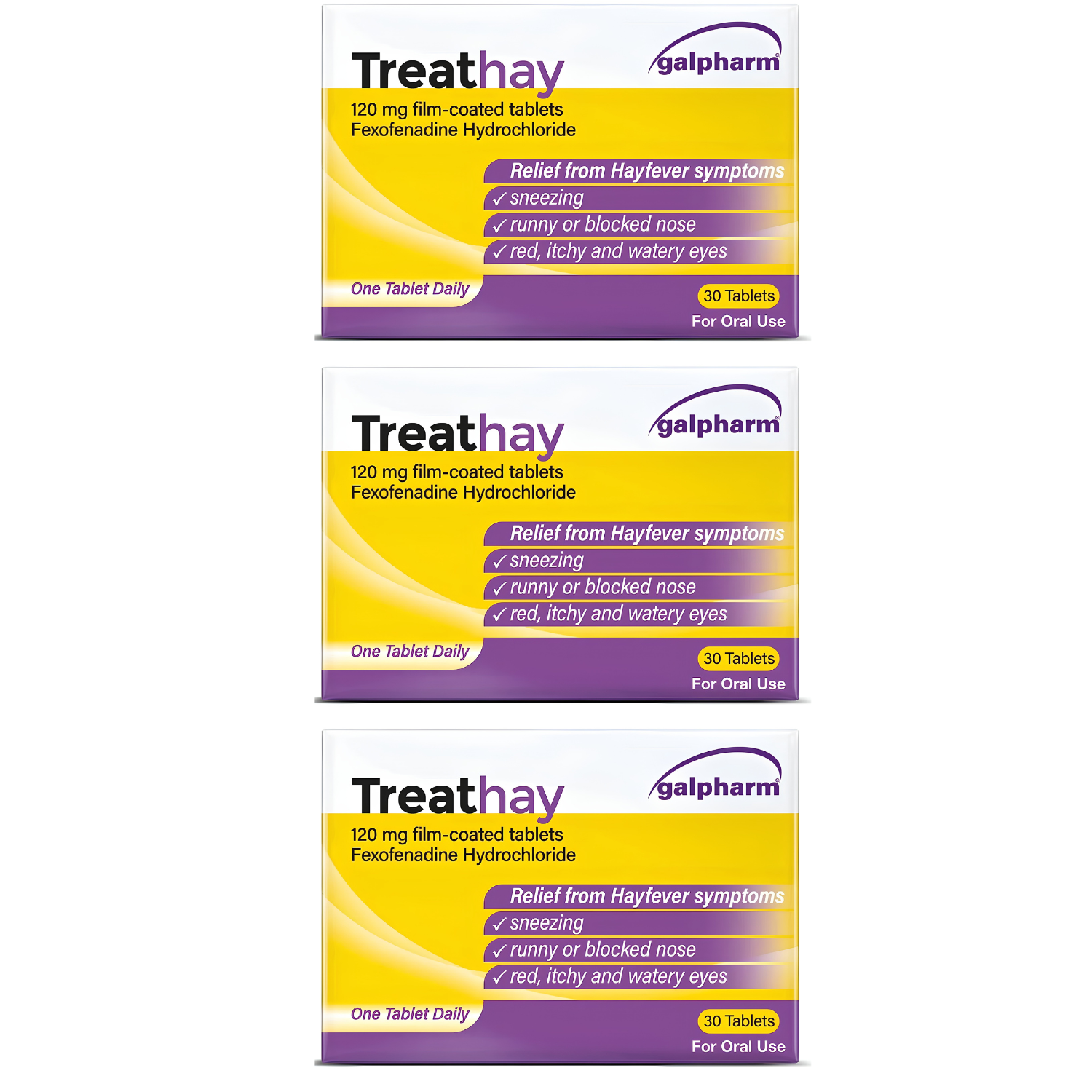 Treathay Fexofenadine 120mg (30 Tablets – 3 Packs)
